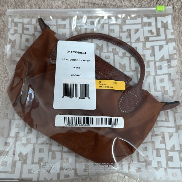 NIB Longchamp LE PLIAGE ORIGINAL POUCH WITH HANDLE cognac - Picture 5 of 8